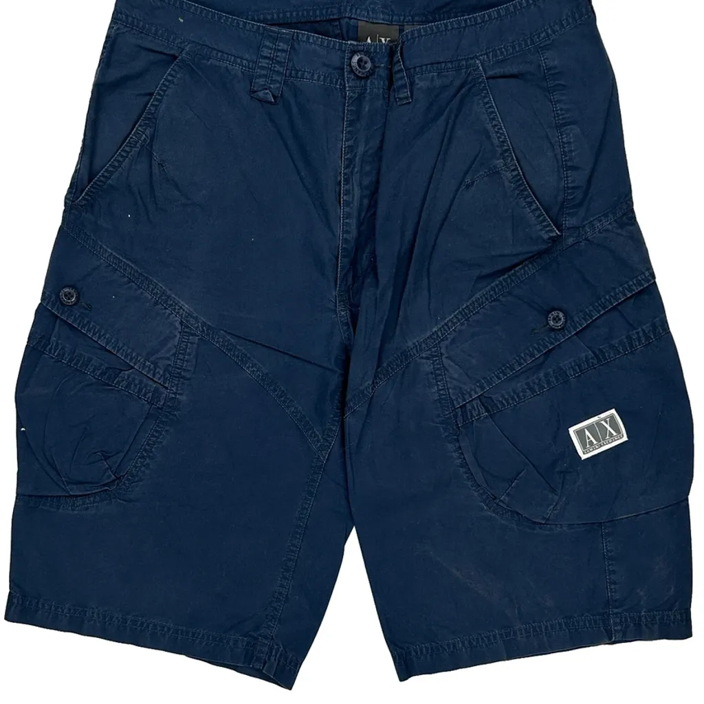 Armani Exchange Cargo Shorts - 30W 11L Blue Cotton - Image 7