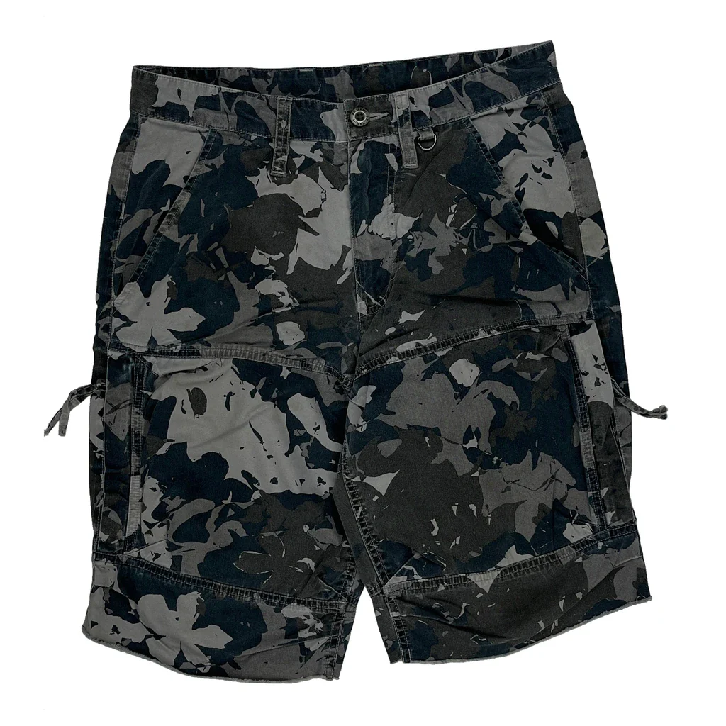 Armani Exchange Camo Cargo Shorts - 28W 10L Grey Cotton - Image 2