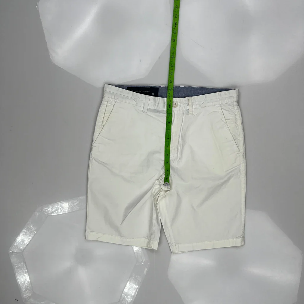 Armani Exchange Chino Shorts - 32W 9L White Cotton - Image 4