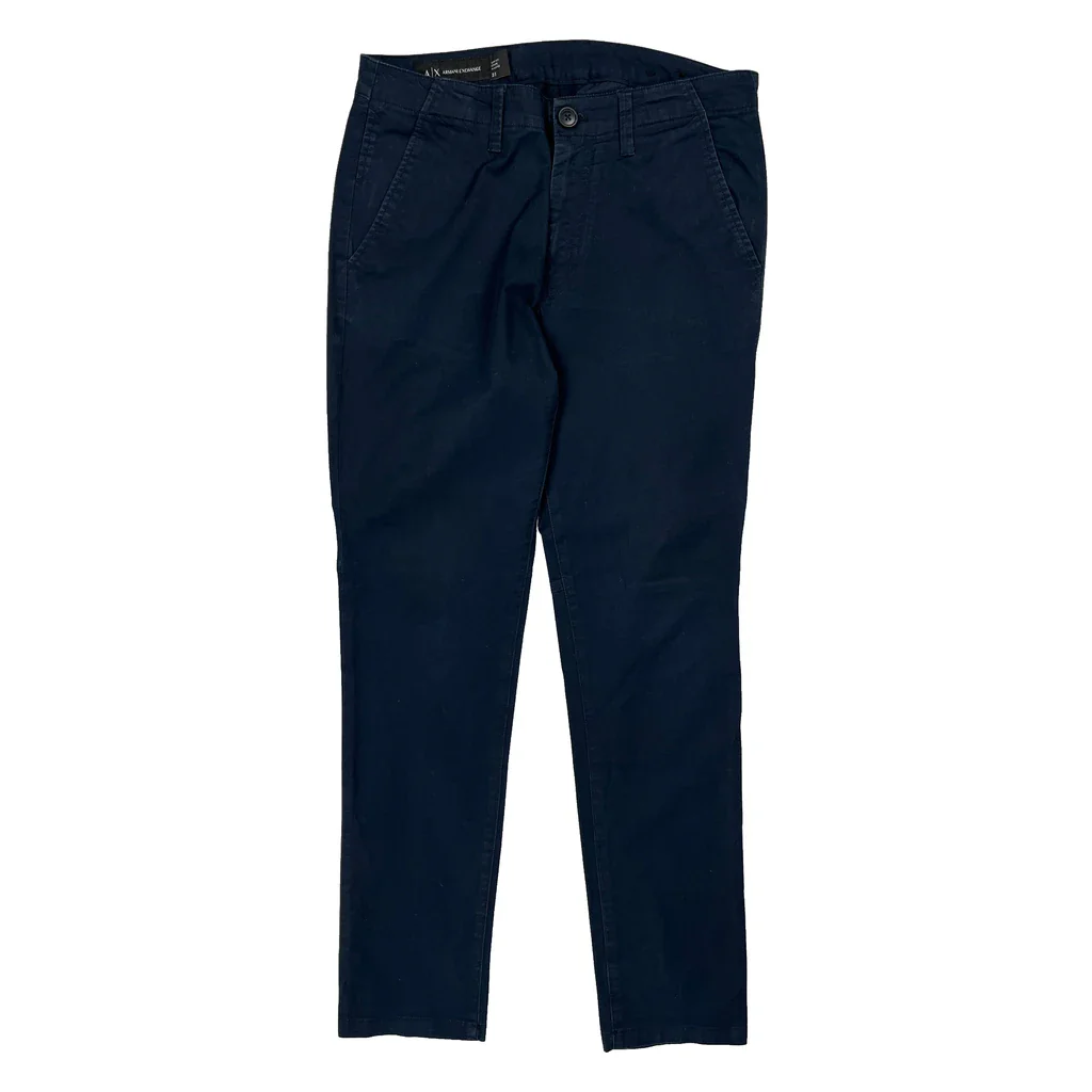 Armani Exchange Slim Fit Chinos - 30W 30L Navy Cotton - Image 2