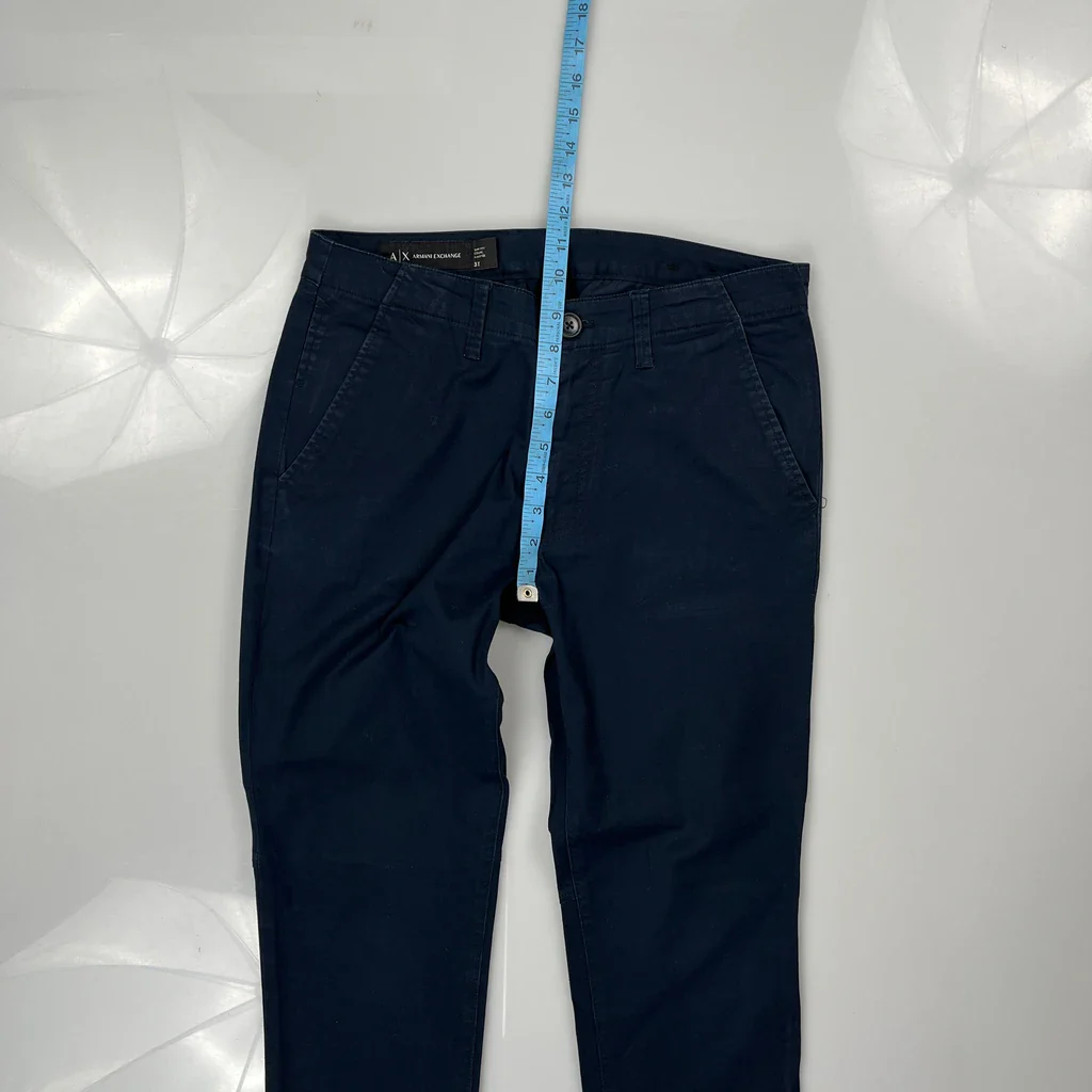 Armani Exchange Slim Fit Chinos - 30W 30L Navy Cotton - Image 4