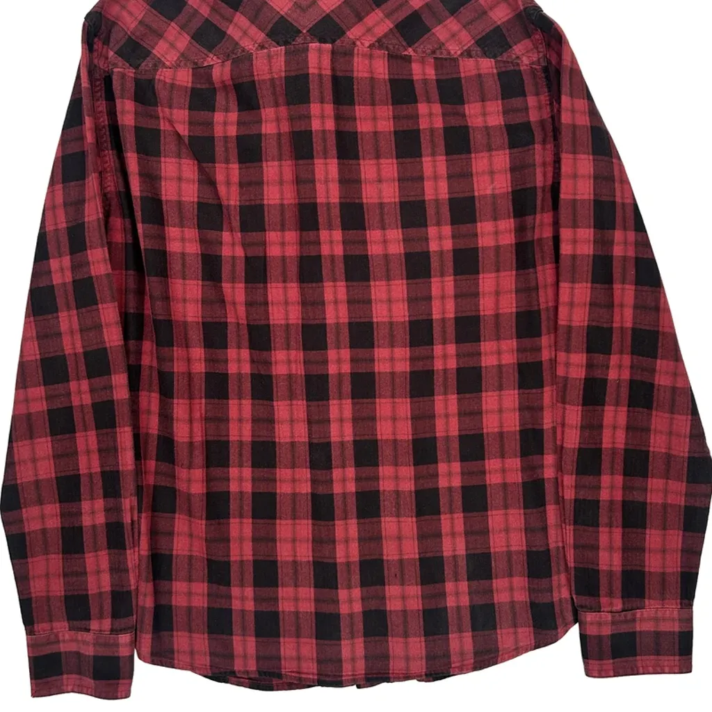Armani Exchange Checked Flannel Shirt - Medium Red Cotton - Image 6