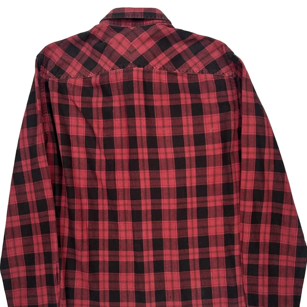 Armani Exchange Checked Flannel Shirt - Medium Red Cotton - Image 7