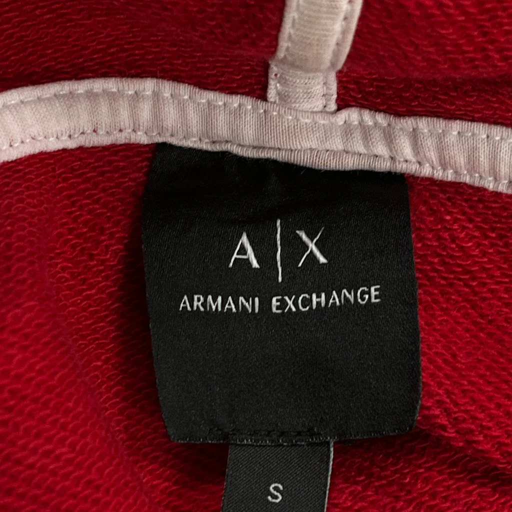 Armani Exchange Hoodie - Small Red Cotton - Image 3