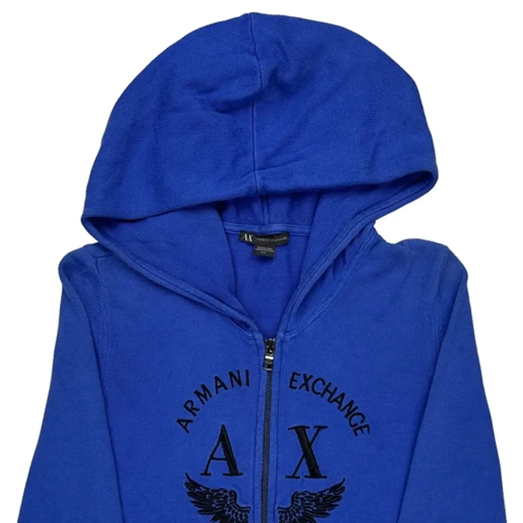 Armani Exchange Hoodie - Medium Blue Cotton - Image 4