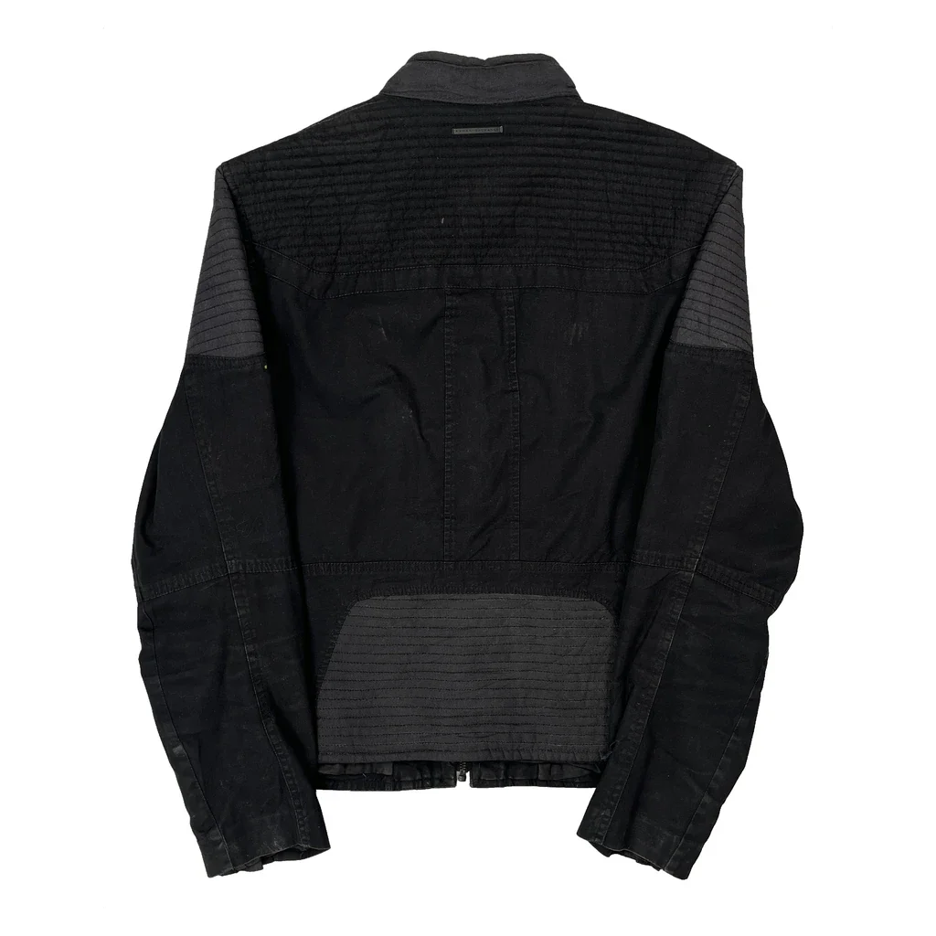 Armani Exchange Biker Jacket - Medium Black Cotton Blend - Image 2