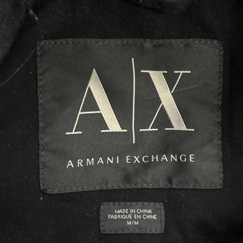 Armani Exchange Biker Jacket - Medium Black Cotton Blend - Image 3