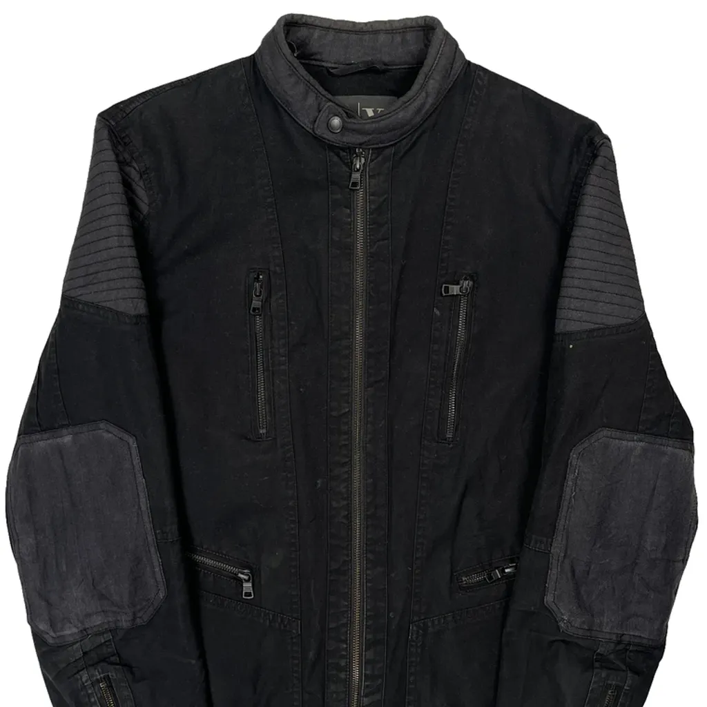 Armani Exchange Biker Jacket - Medium Black Cotton Blend - Image 5