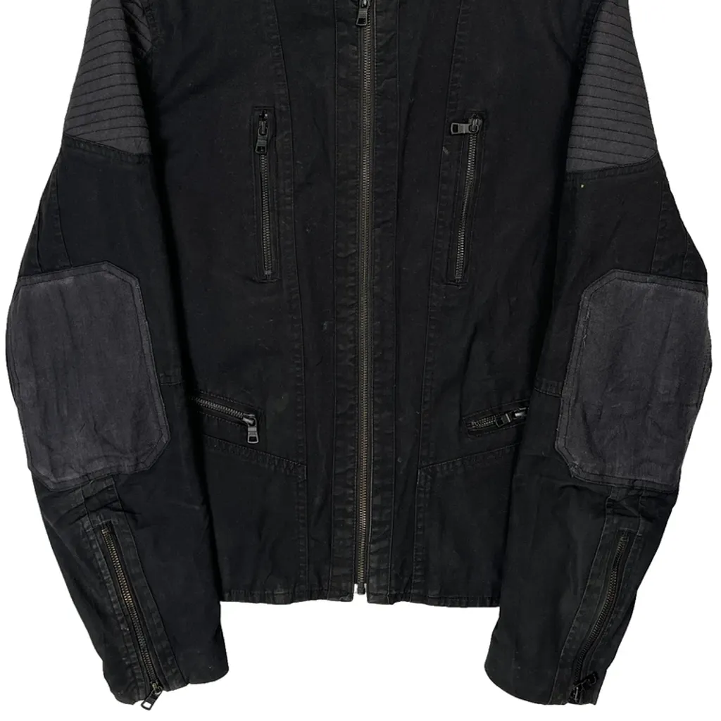 Armani Exchange Biker Jacket - Medium Black Cotton Blend - Image 6