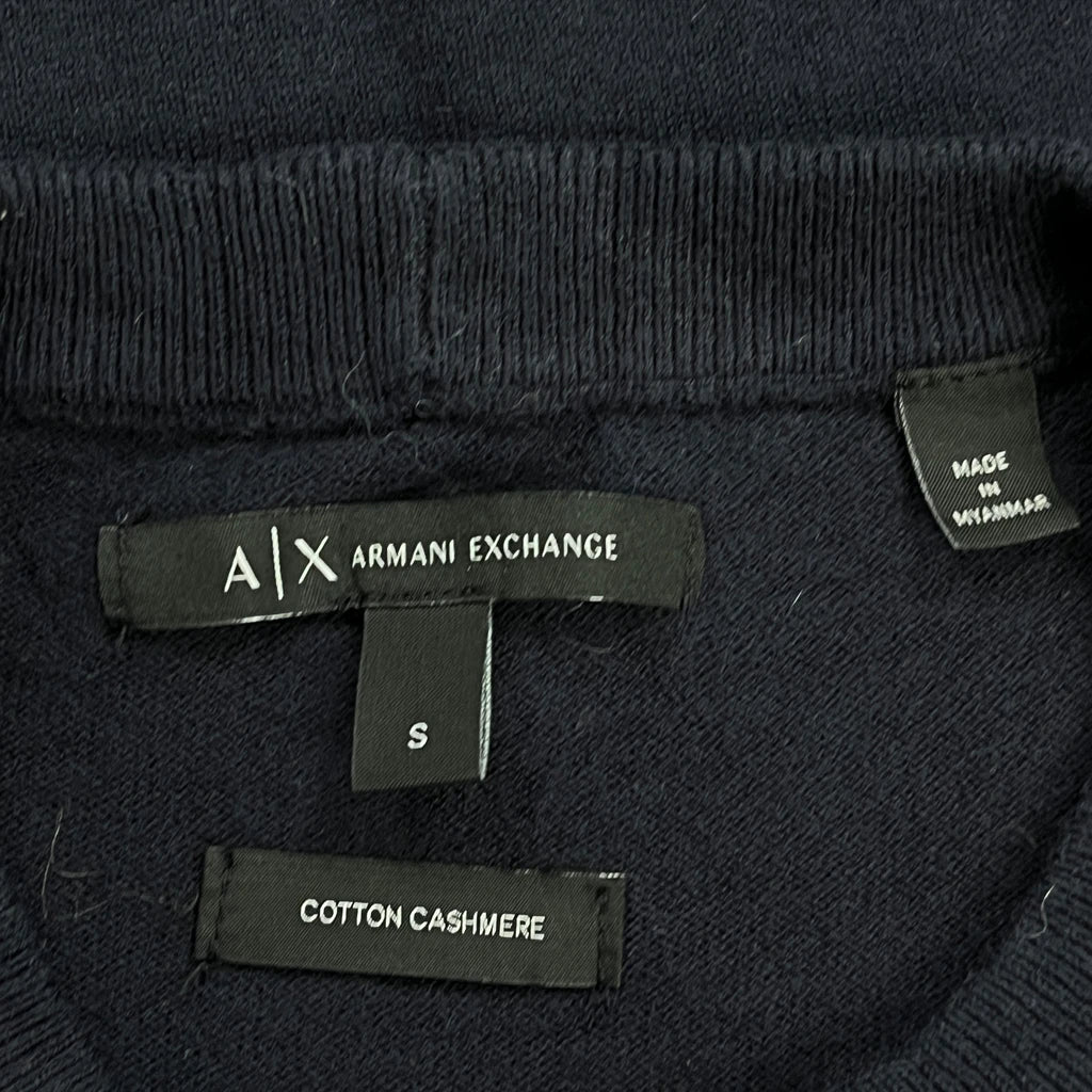 Armani Exchange Jumper - Small Navy Cashmere Blend - Image 3