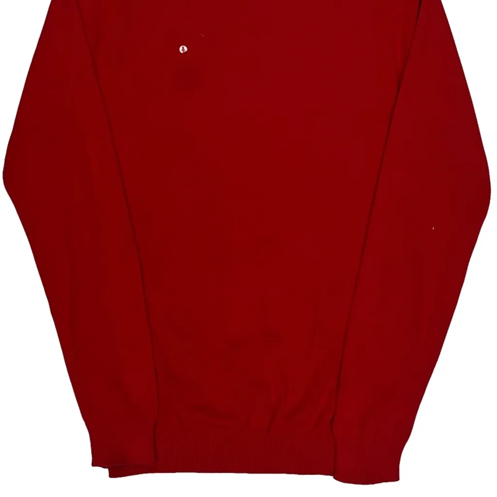 Armani Exchange V-Neck Jumper - XL Red Cotton - Image 7