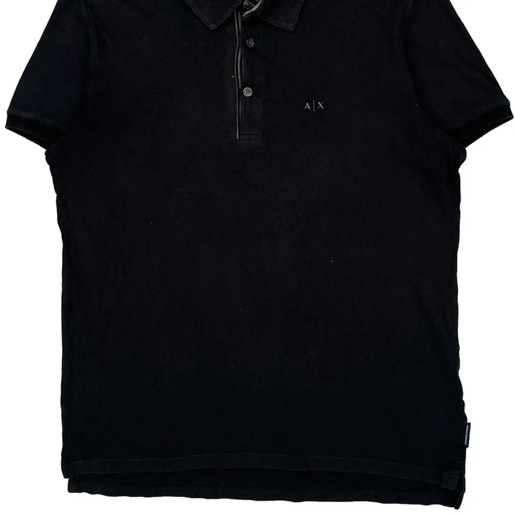 Armani Exchange Polo Shirt - Medium Black Cotton - Image 4