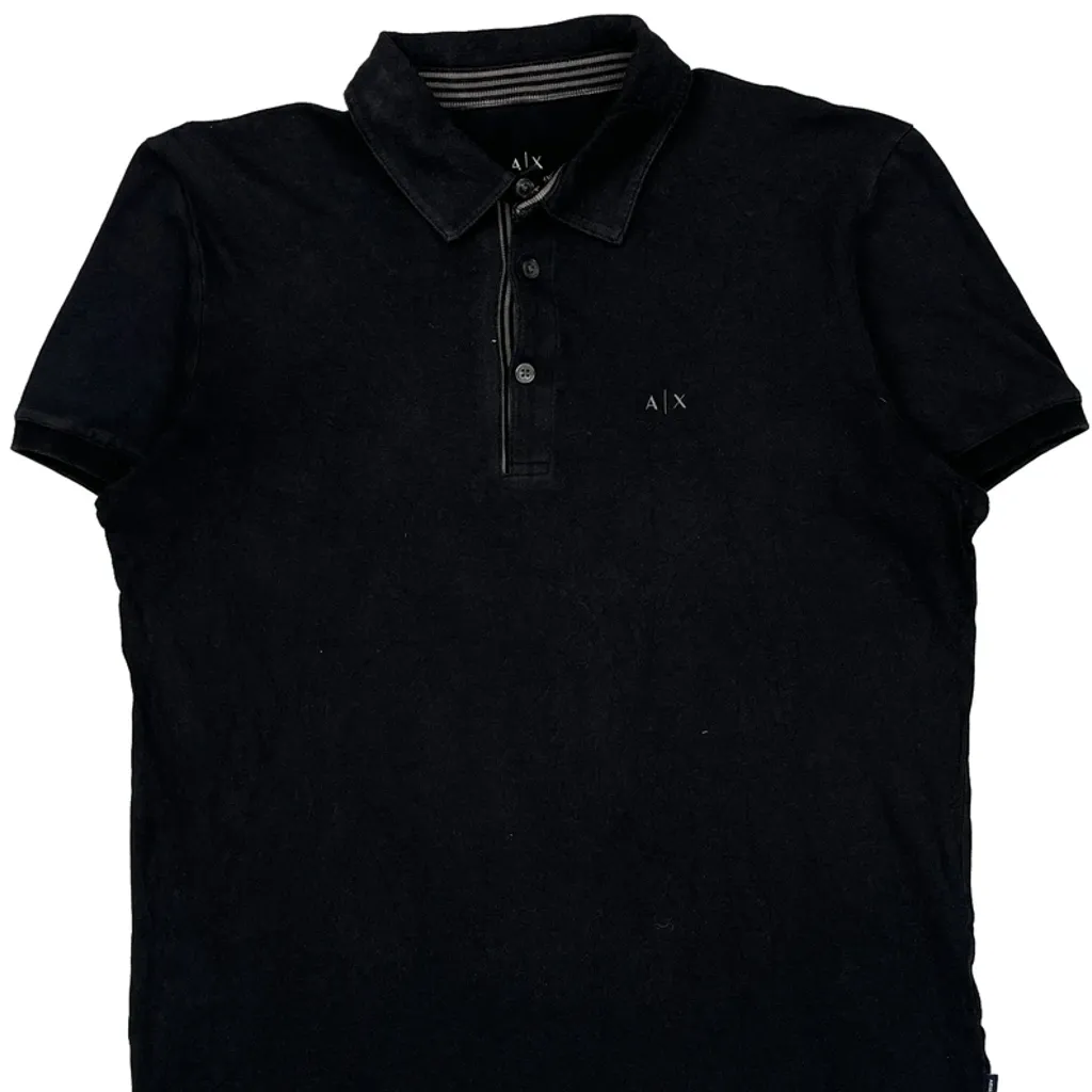 Armani Exchange Polo Shirt - Medium Black Cotton - Image 5