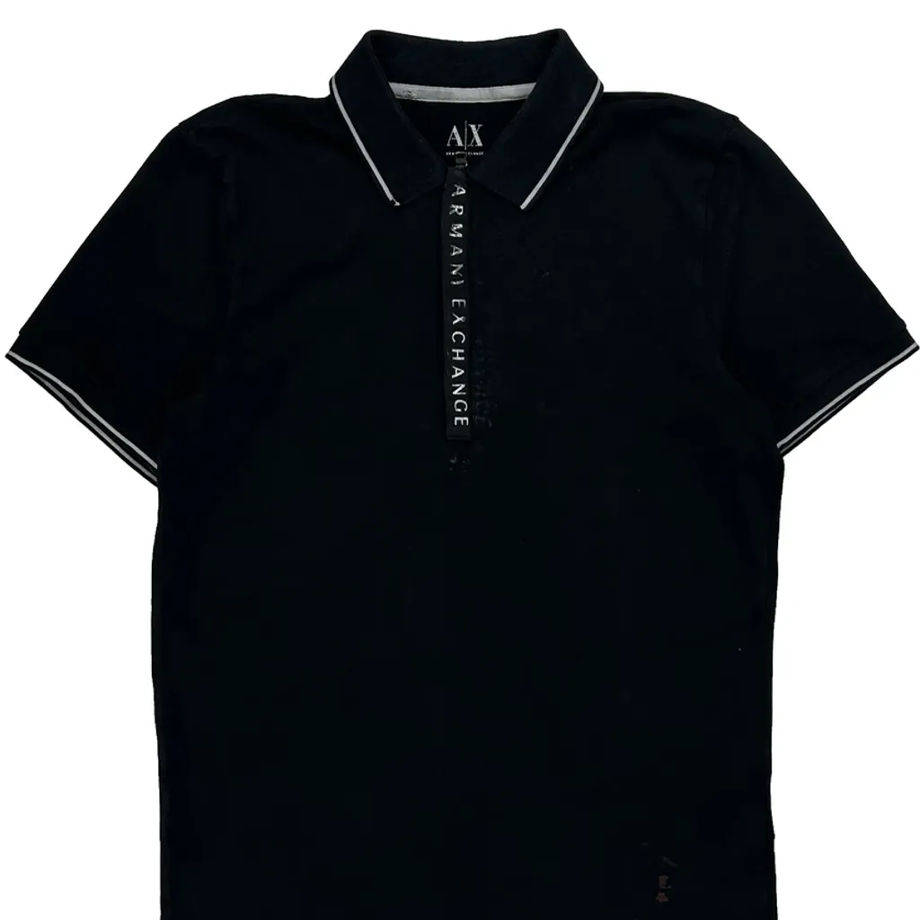 Armani Exchange Polo Shirt - Small Black Cotton - Image 5