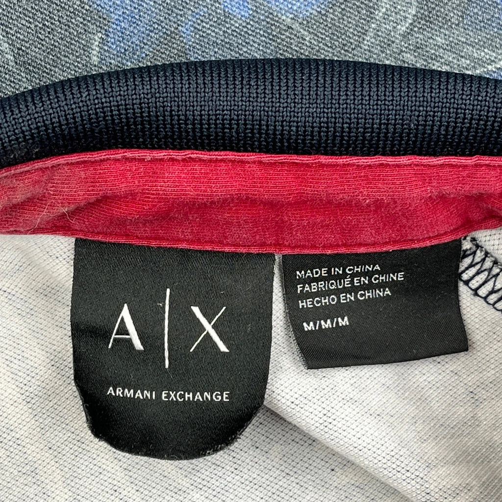 Armani Exchange Floral Polo Shirt - Medium Blue Cotton - Image 3
