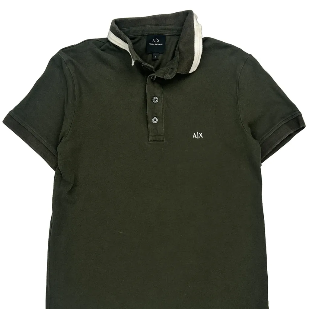 Armani Exchange Polo Shirt - Small Green Cotton - Image 4