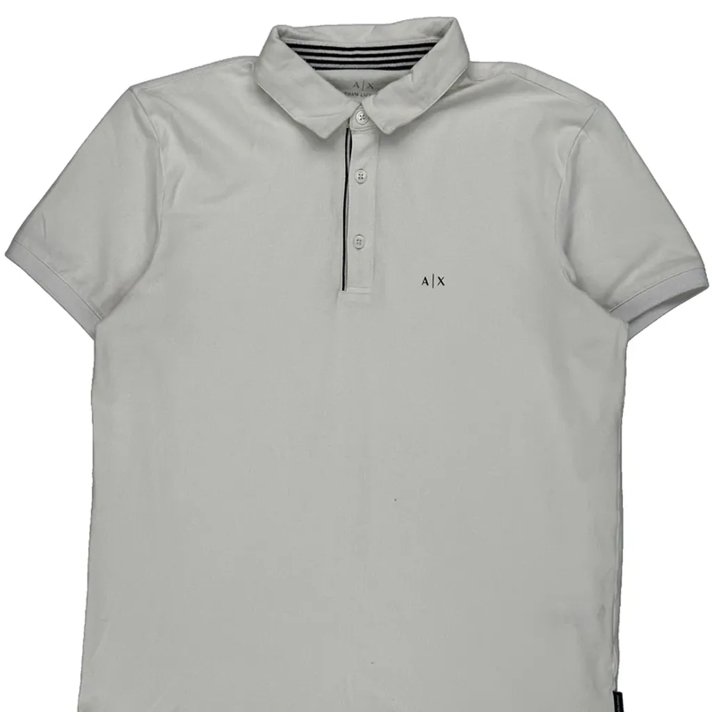 Armani Exchange Polo Shirt - Large White Cotton - Image 4