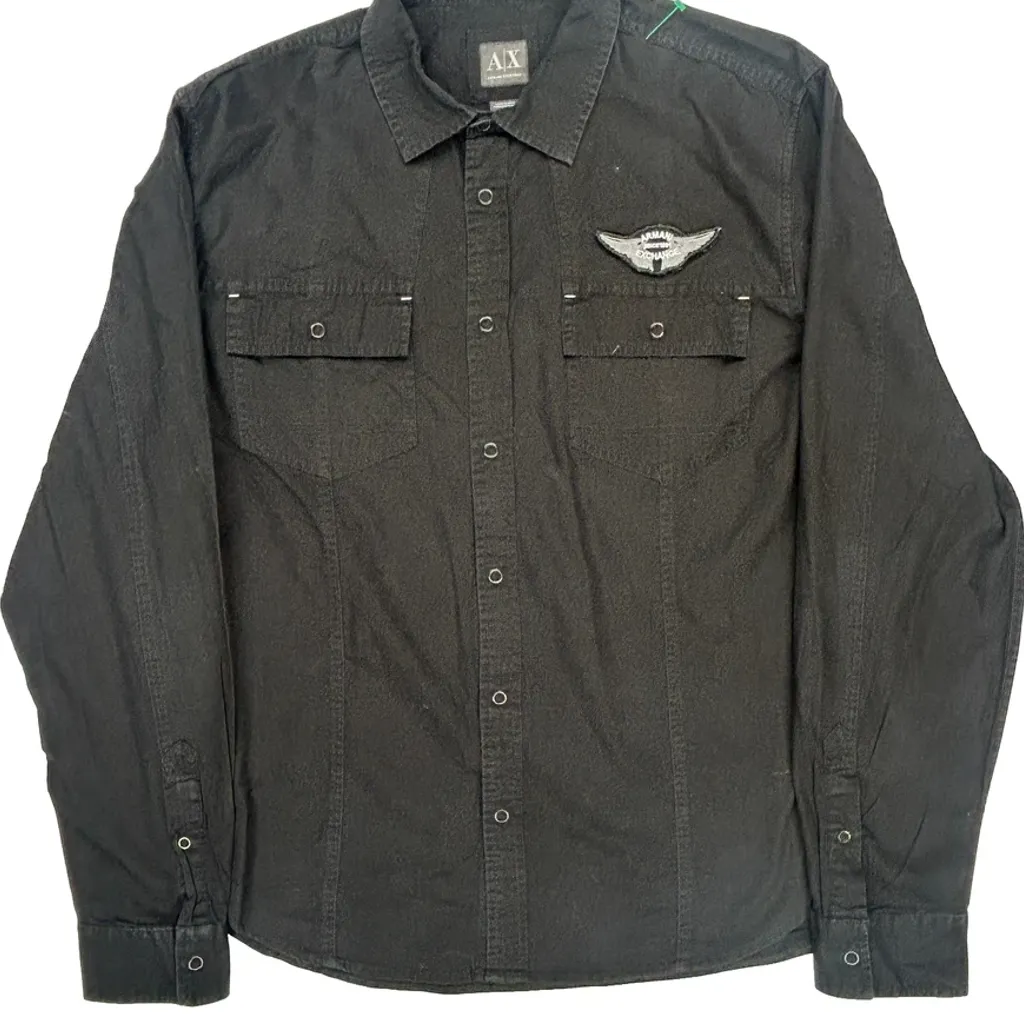 Armani Exchange Shirt - XL Black Cotton - Image 4