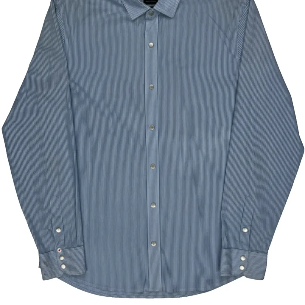 Armani Exchange Slim Shirt - Large Blue Cotton - Image 5