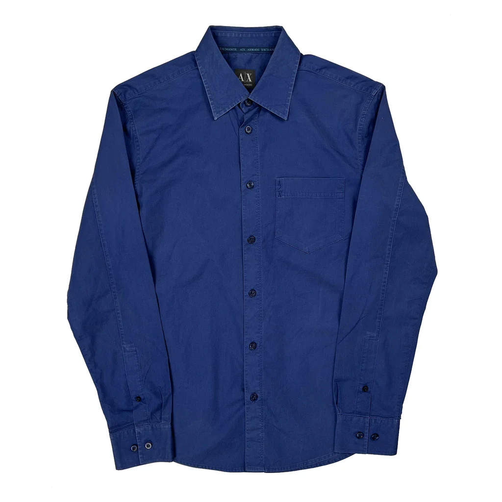 Armani Exchange Shirt - Medium Blue Cotton