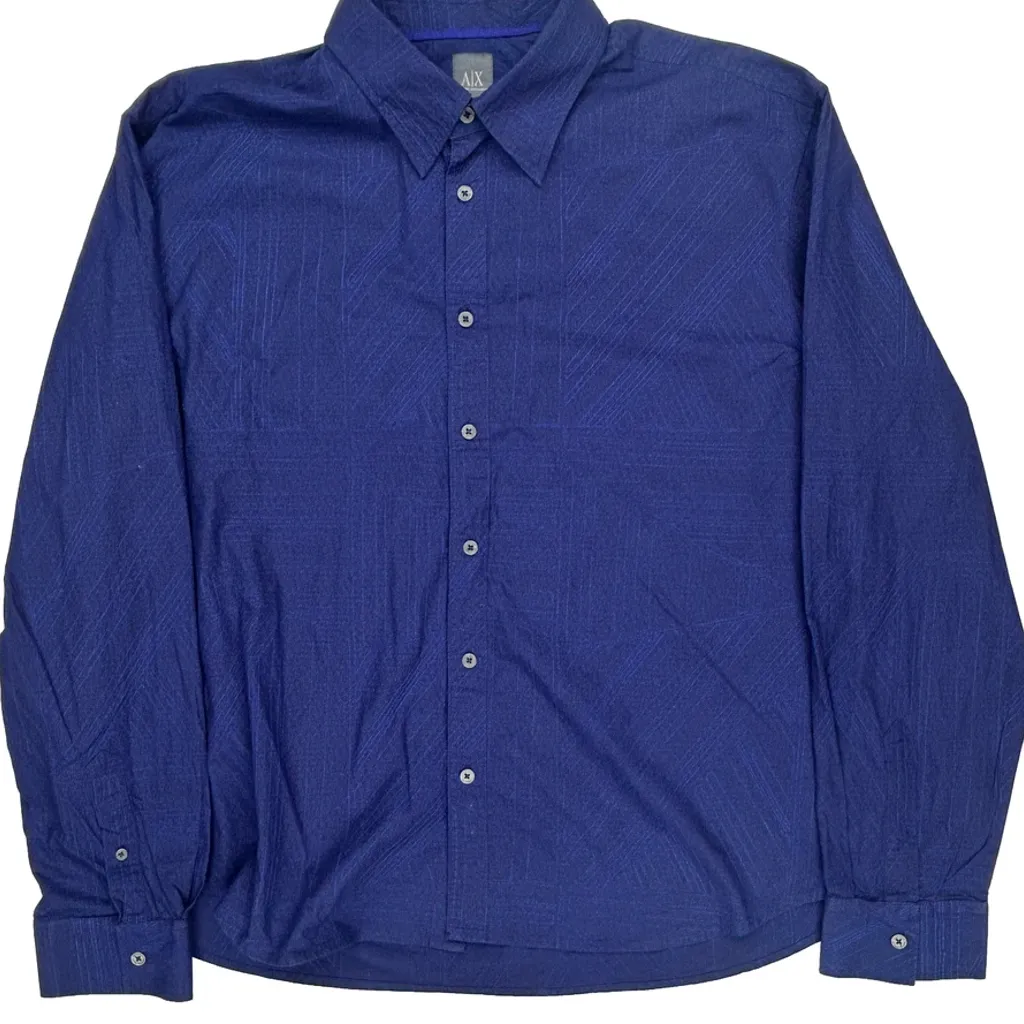 Armani Exchange Shirt - 2XL Blue Cotton - Image 4