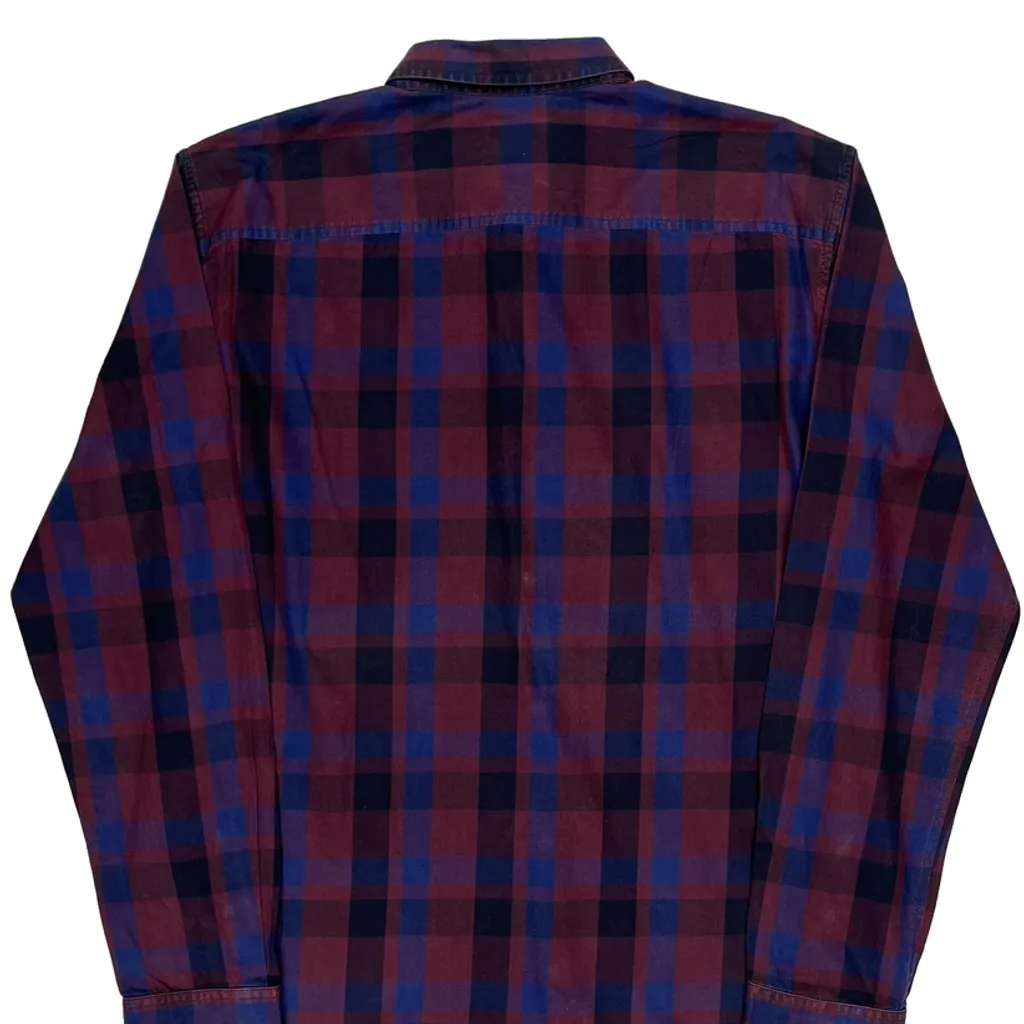 Armani Exchange Checked Shirt - 2XL Burgundy Cotton - Image 6