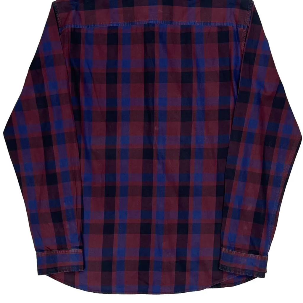 Armani Exchange Checked Shirt - 2XL Burgundy Cotton - Image 7
