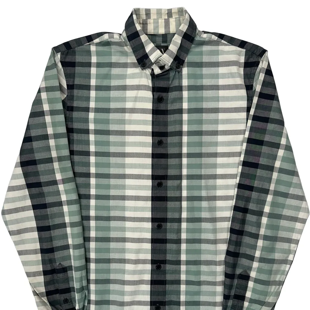 Armani Exchange Checked Shirt - Small Green Cotton - Image 5