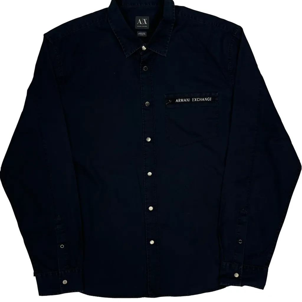 Armani Exchange Shirt - XL Navy Cotton - Image 4