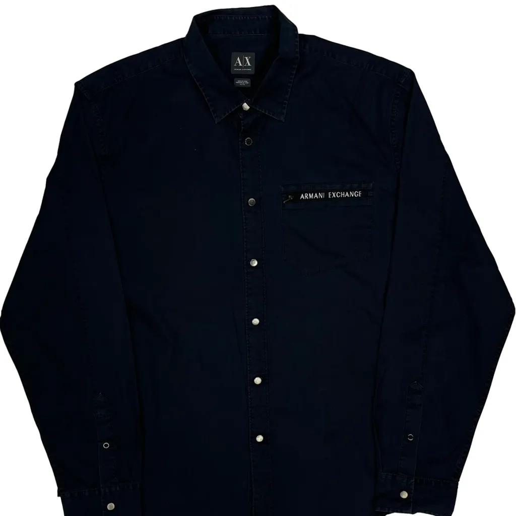 Armani Exchange Shirt - XL Navy Cotton - Image 5