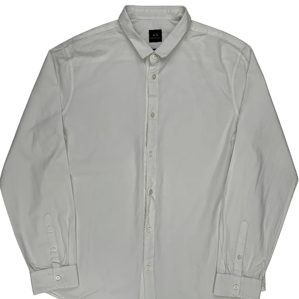 Armani Exchange Slim Shirt - 2XL White Cotton - Image 4