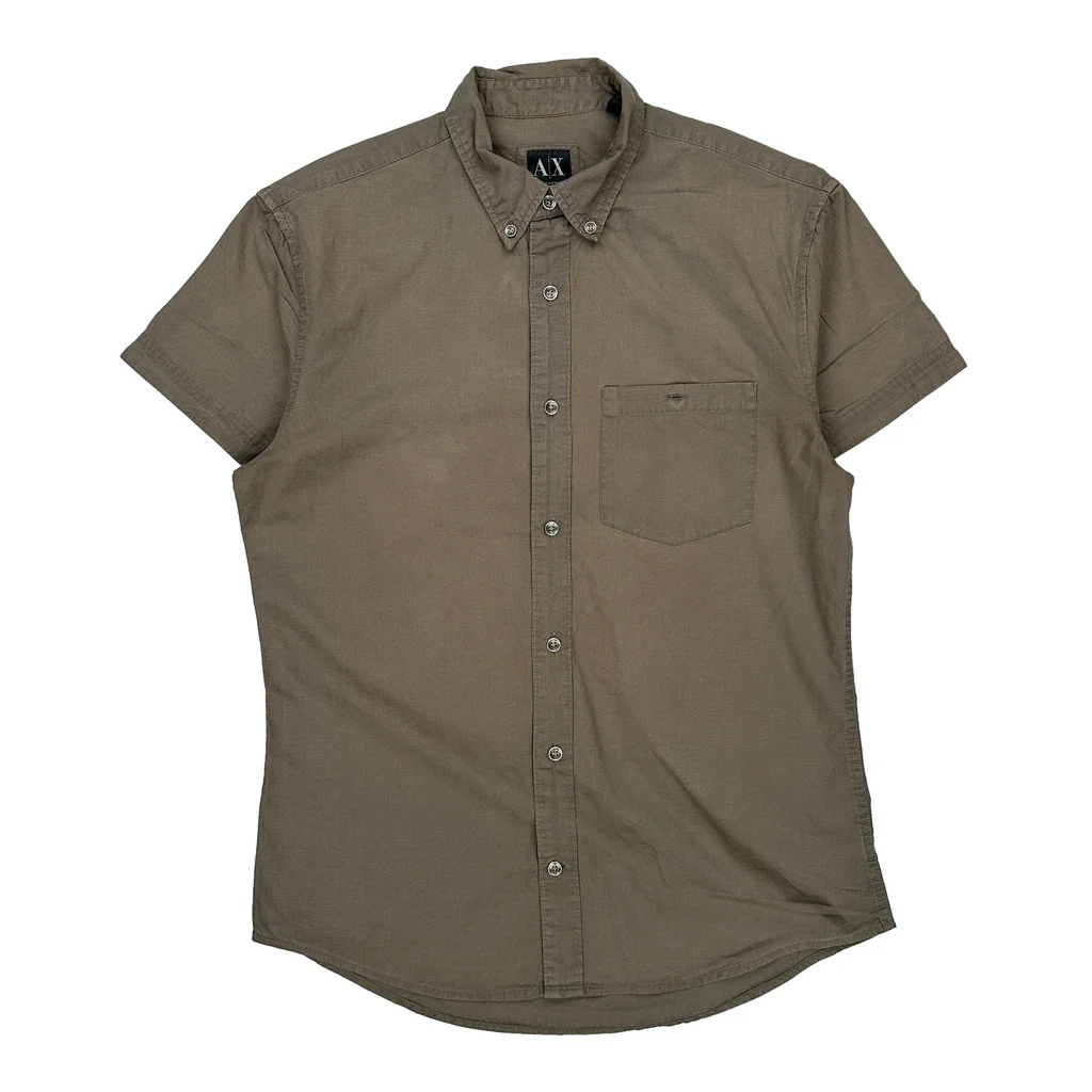 Armani Exchange Short Sleeve Shirt - Medium Gray Cotton