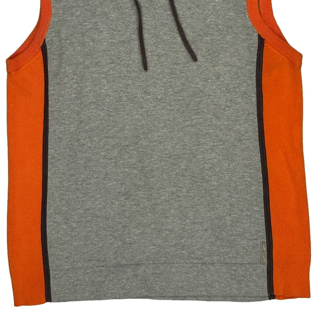 Armani Exchange Contrast Stitch Sweater Vest - Medium Orange Cotton - Image 4