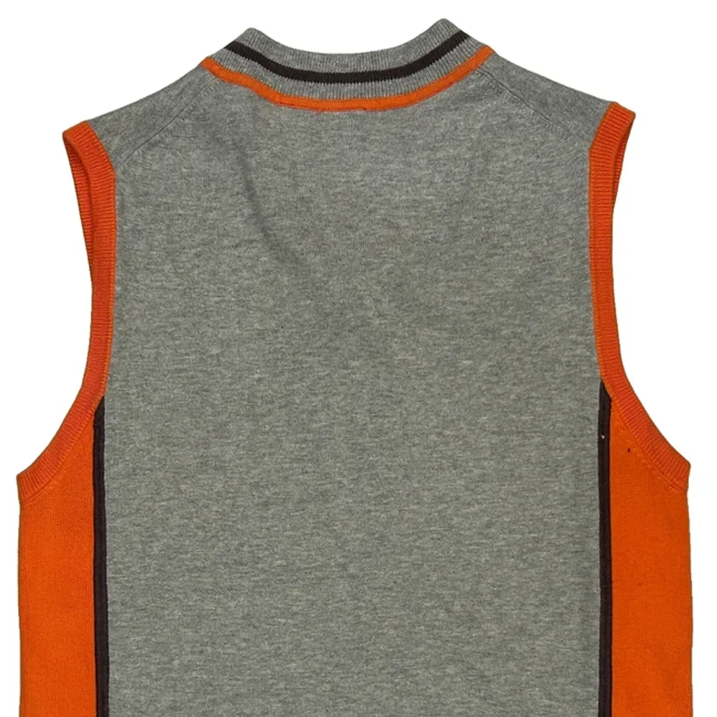 Armani Exchange Contrast Stitch Sweater Vest - Medium Orange Cotton - Image 7