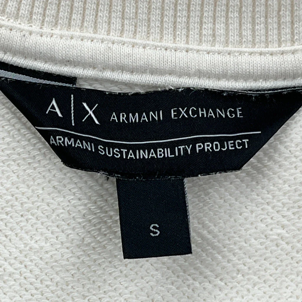 Armani Exchange Sweatshirt - Small Cream Cotton - Image 3