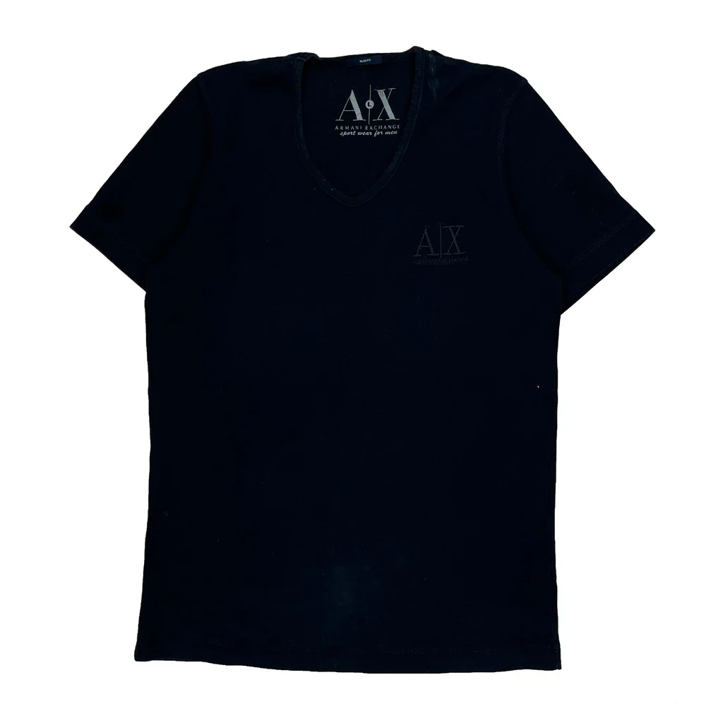 Armani Exchange Slim Fit T-Shirt - Large Black Cotton