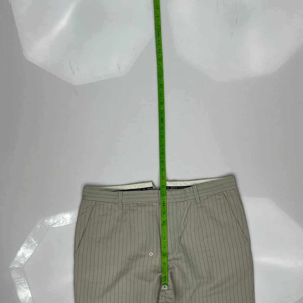 Armani Exchange Pinstripe Trousers - 36W 32L Grey Cotton - Image 5