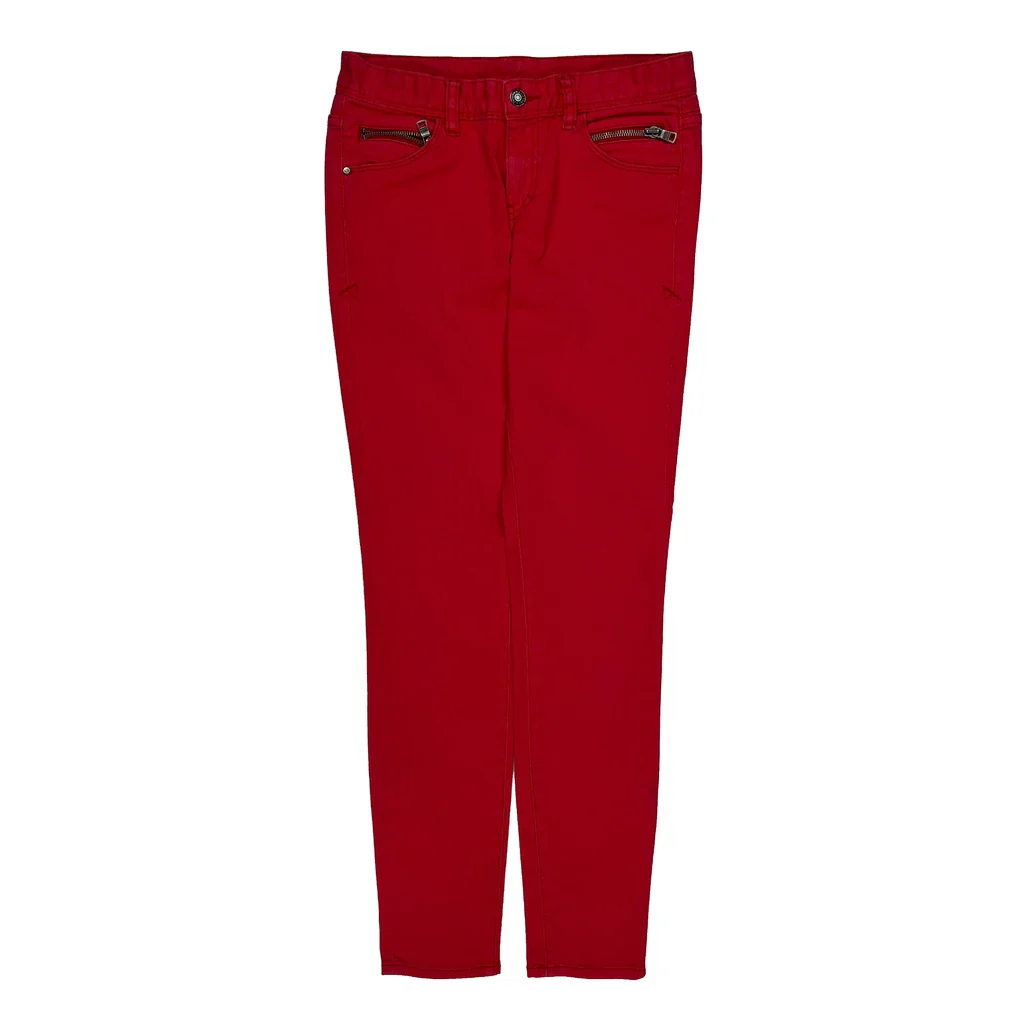 Armani Exchange Slim Fit Trousers - 28W UK 8 Red Cotton - Image 2