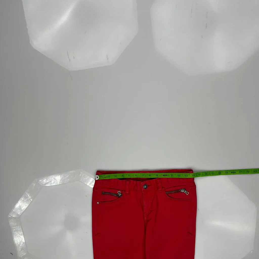 Armani Exchange Slim Fit Trousers - 28W UK 8 Red Cotton - Image 3
