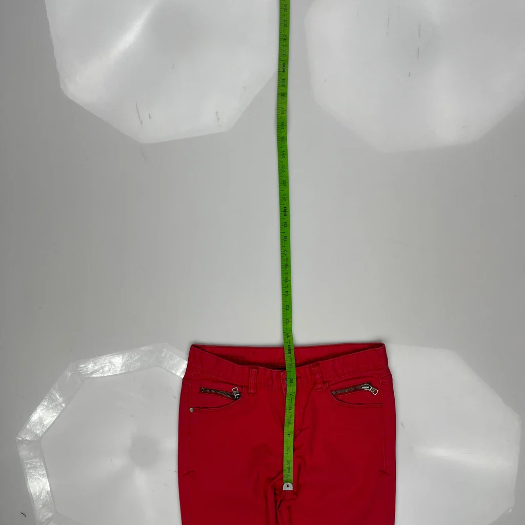Armani Exchange Slim Fit Trousers - 28W UK 8 Red Cotton - Image 4