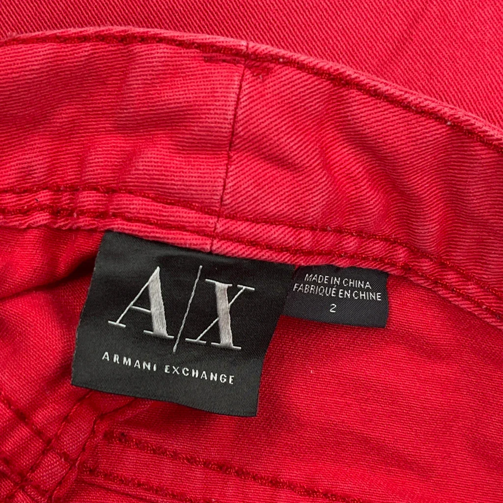 Armani Exchange Slim Fit Trousers - 28W UK 8 Red Cotton - Image 6