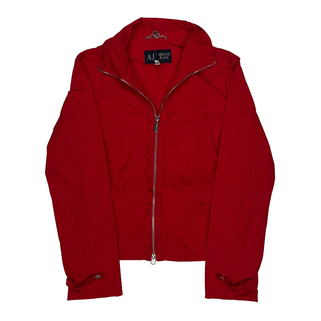 Armani Jeans Jacket - Large Red Polyester