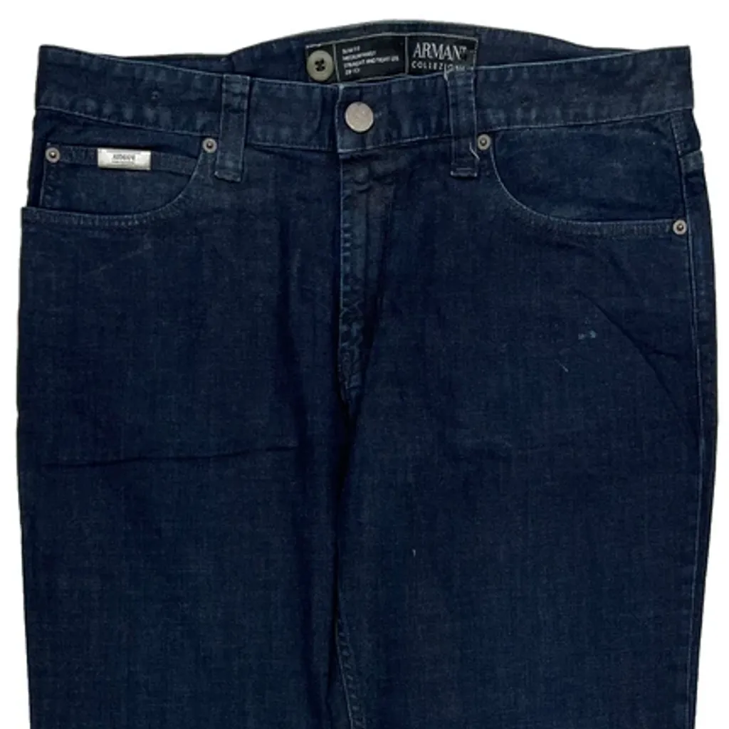 Armani Slim Fit Jeans - 36W 34L Dark Wash Cotton - Image 10