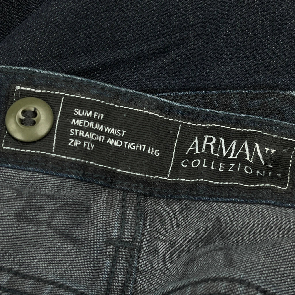 Armani Slim Fit Jeans - 36W 34L Dark Wash Cotton - Image 6