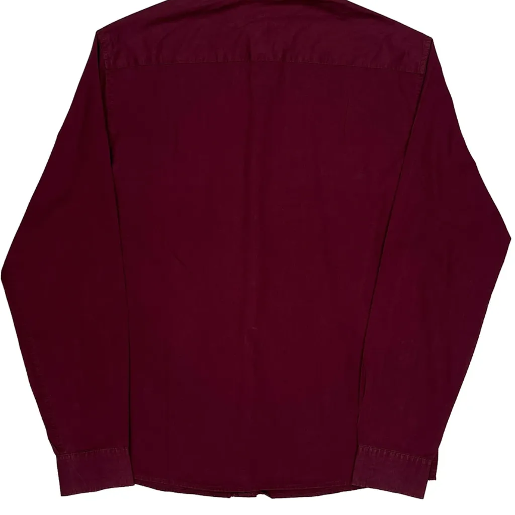 Armani Jeans Shirt - Large Burgundy Cotton - Image 7