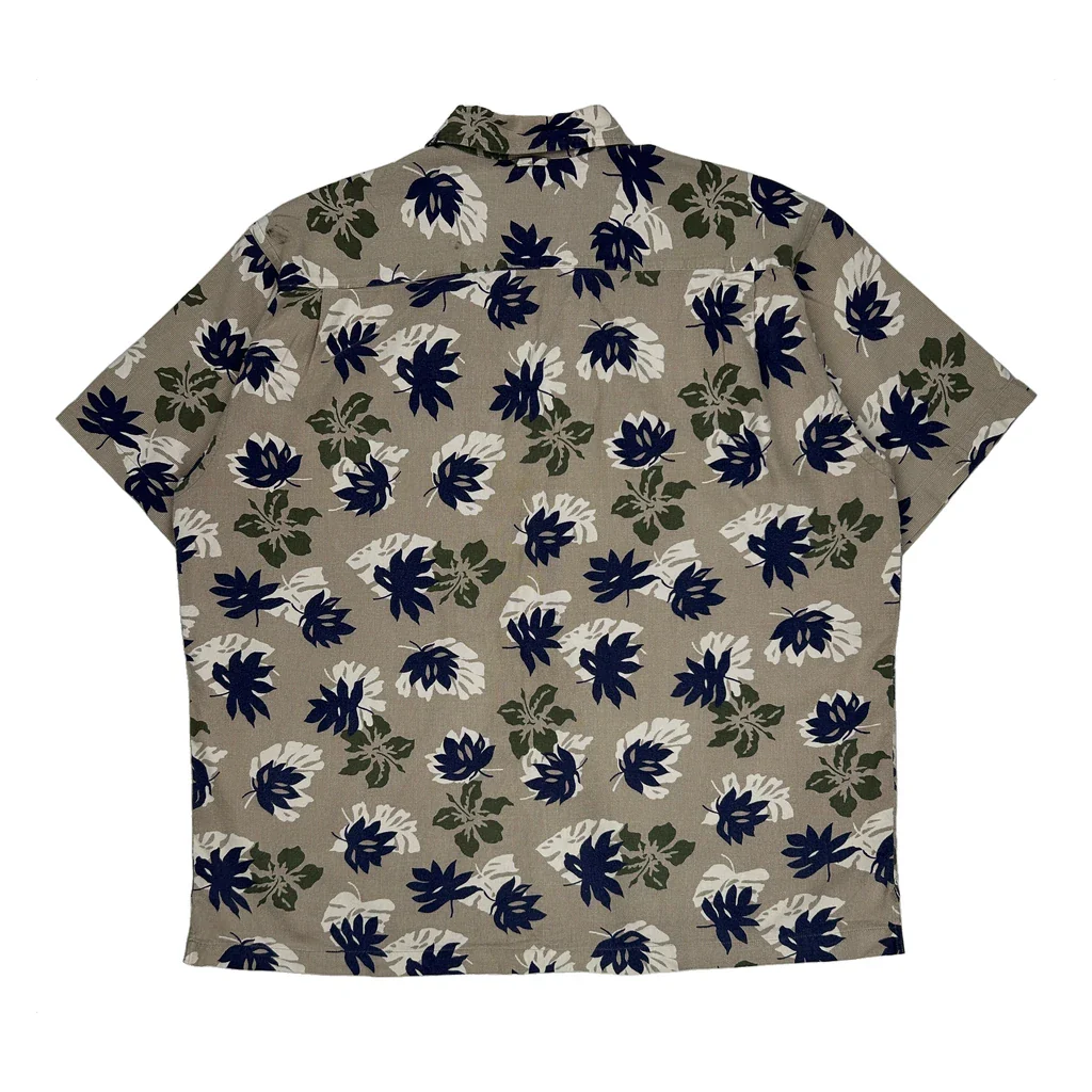 Arrow Floral Hawaiian Shirt - Large Beige Cotton - Image 2