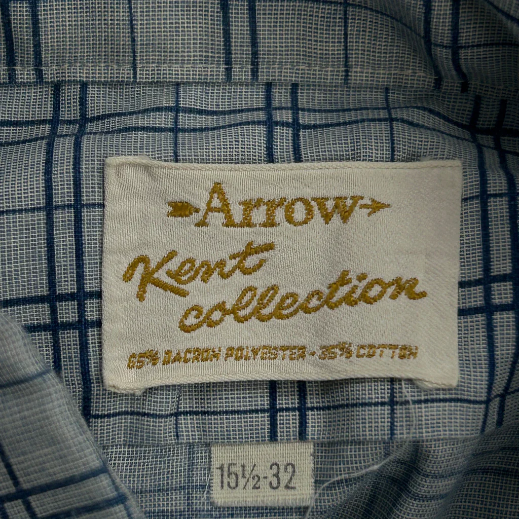 Arrow Checked Shirt - Medium Blue Polyester Blend - Image 3