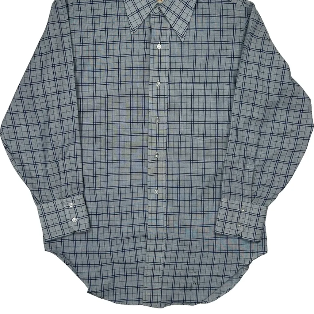 Arrow Checked Shirt - Medium Blue Polyester Blend - Image 4