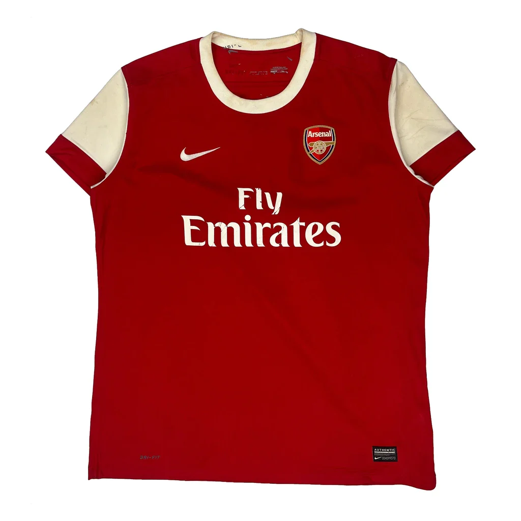 Arsenal Nike 2010-2011 Home Football Shirt - Medium Red Polyester