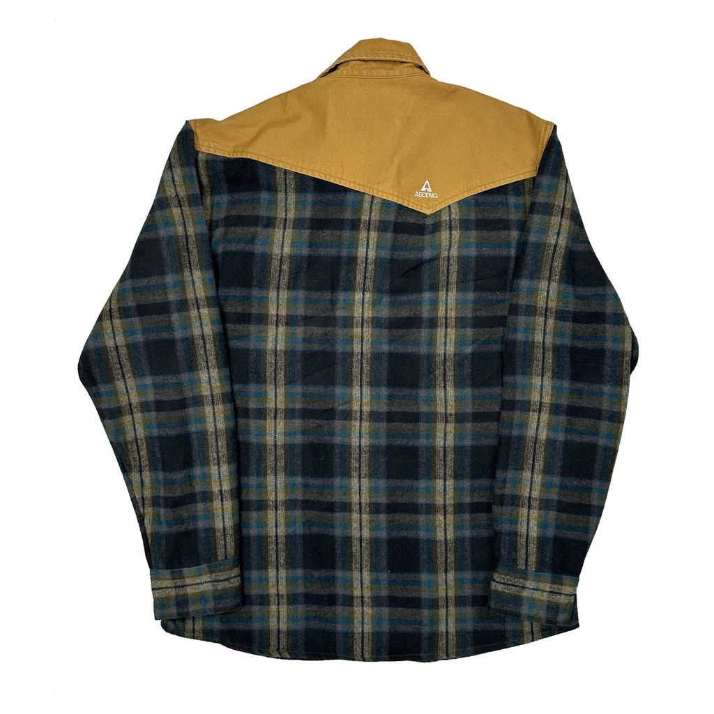 Ascend Checked Flannel Shirt - Medium Brown Cotton - Image 2